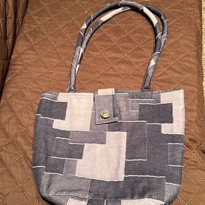 Patch like denim bag